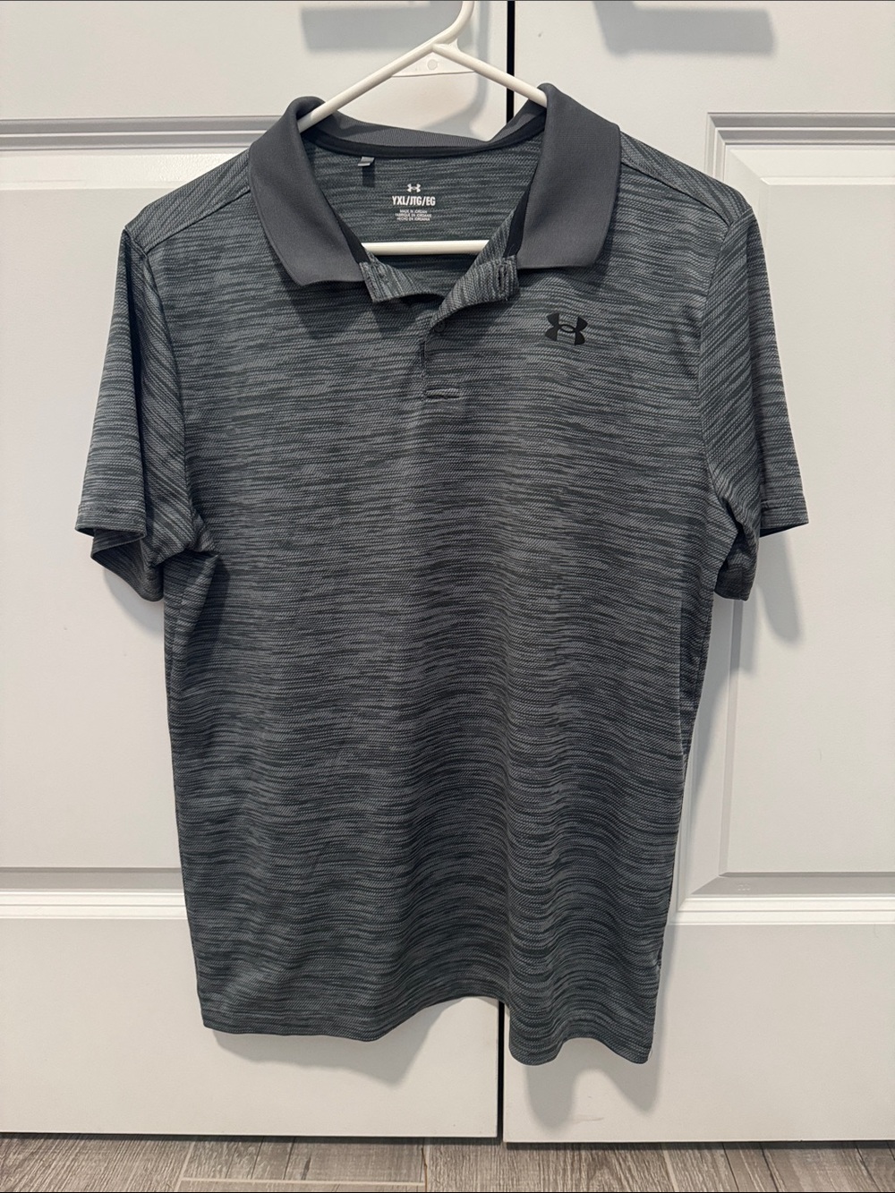 Under Armour Boys YXL Charcoal Heather Polo